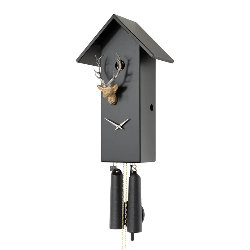 Rombach & Haas Classic SL35 H-2/G Wanduhr Schwarz/Silber/Gold • Mechanisches 8-Tage-Laufwerk • Original Schwarzwälder Kuckucksuhr