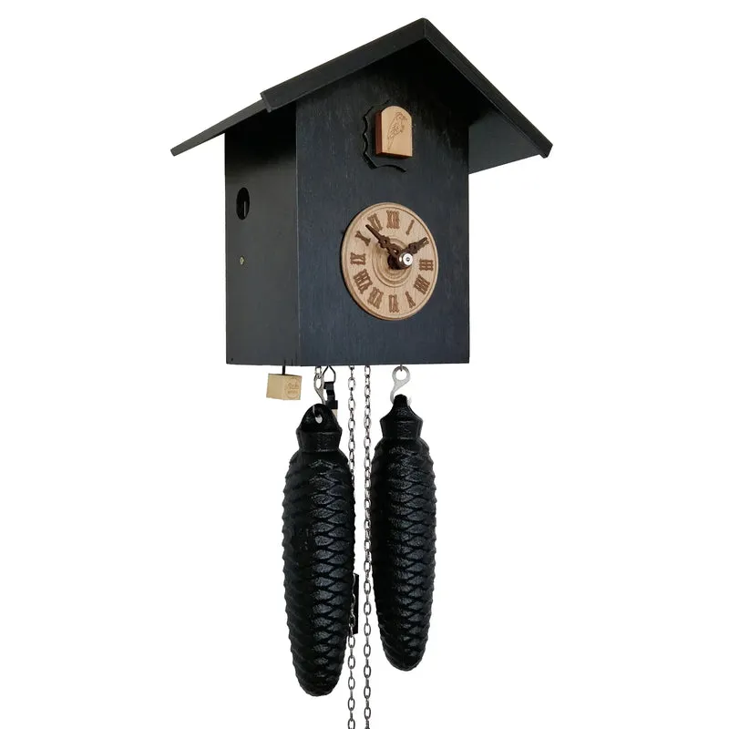 Rombach & Haas LIFE SK34-2 Wanduhr Schwarz • Mechanisches 8-Tage-Werk • Original Schwarzwälder Kuckucksuhr