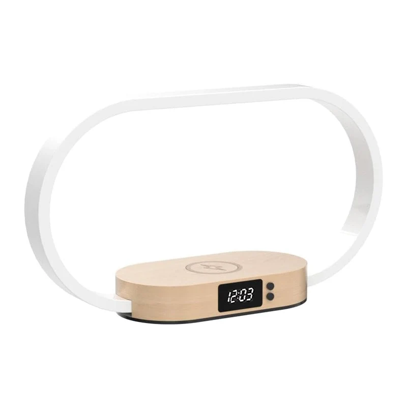 Tageslichtlampe mit integriertem Wecker Holzoptik