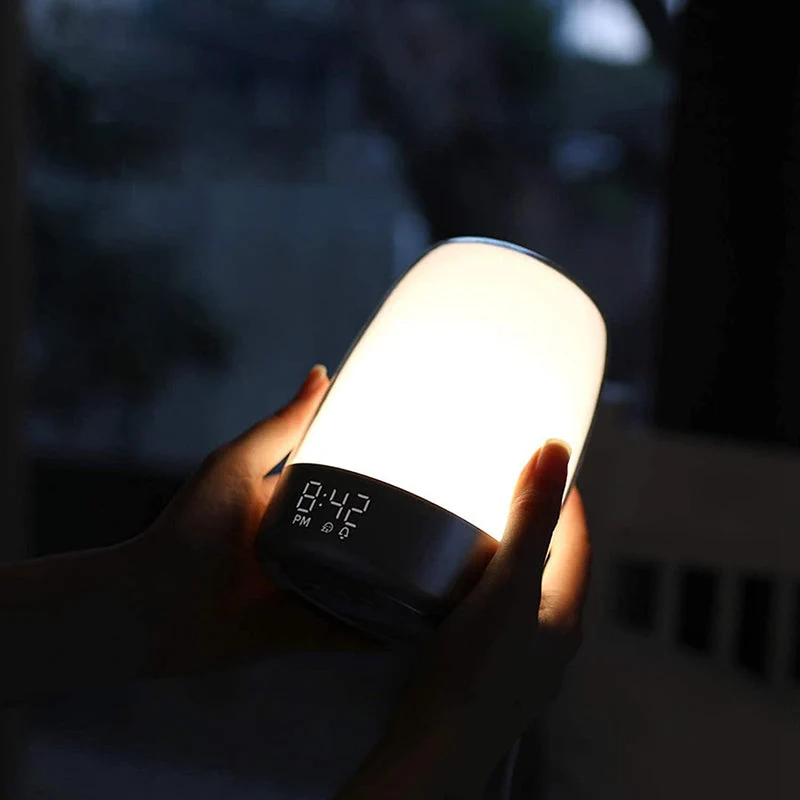 Aufwachlicht Lampe mit digitalem Wecker