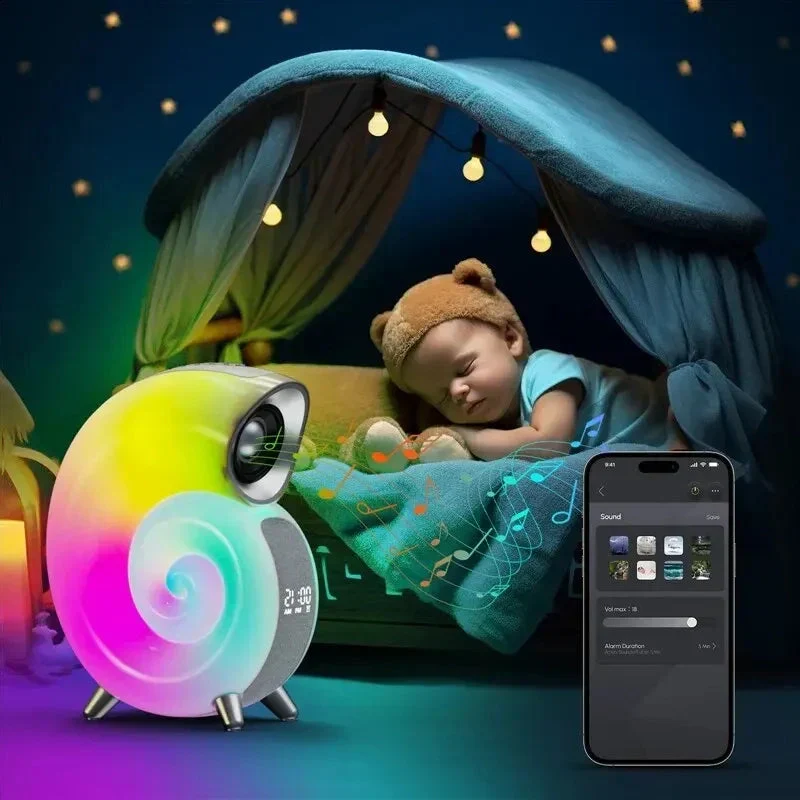 Lichtwecker mit Bluetooth im Schnecken-Design