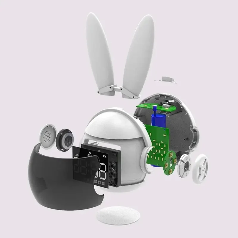 Digitaler Wecker für Mädchen Hasen-Design