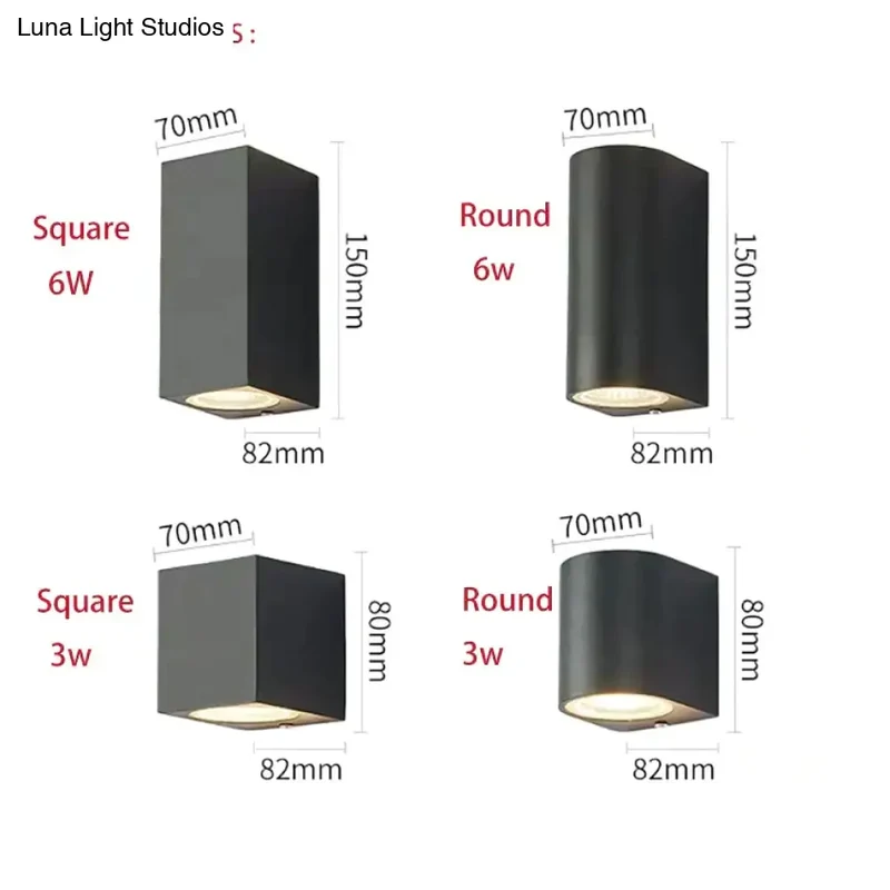 LED Buitenwandlamp Aluminium Vierkant Waterdicht IP65 Modern Design Tuinverlichting Portiekverlichting | Sansoti
