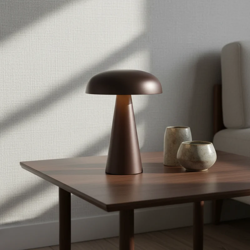 Tafellamp Paddenstoel Metaal Goud Draadloos Oplaadbaar Dimbaar 3000K Woonkamer Slaapkamer Bureaulamp Touch Sfeerverlichting | Sansoti