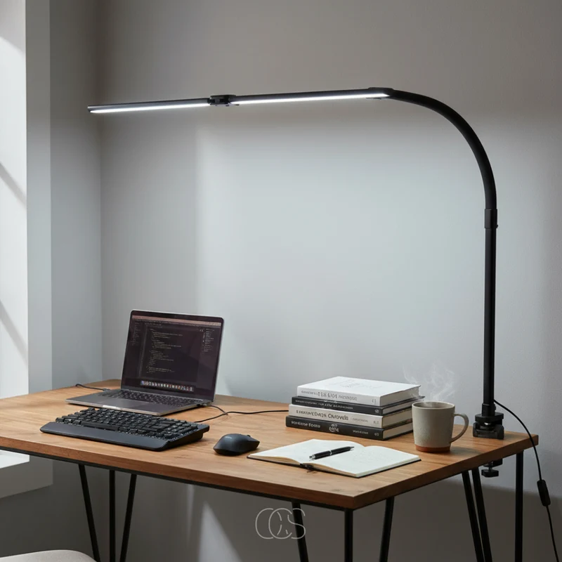 Bureaulamp Dimbaar LED 3 Lichtkleuren Zwanenhals Klem Oogvriendelijk Thuiskantoor Modern | Sansoti
