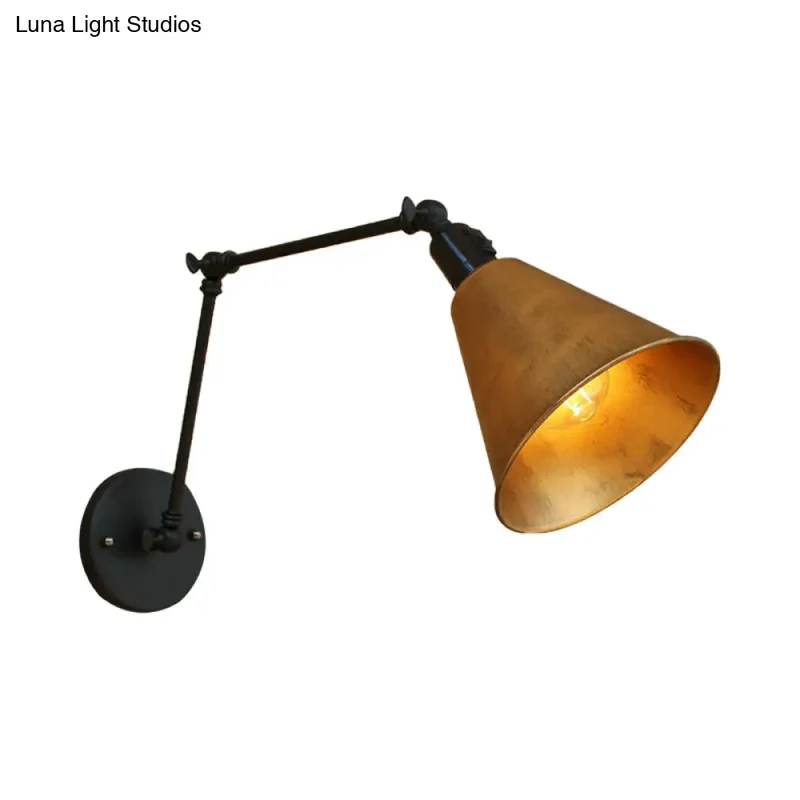 Industriële Wandlamp met Verstelbare Arm en Kegelvormige Kap voor Woonkamer en Eetkamer Scandinavisch | Sansoti