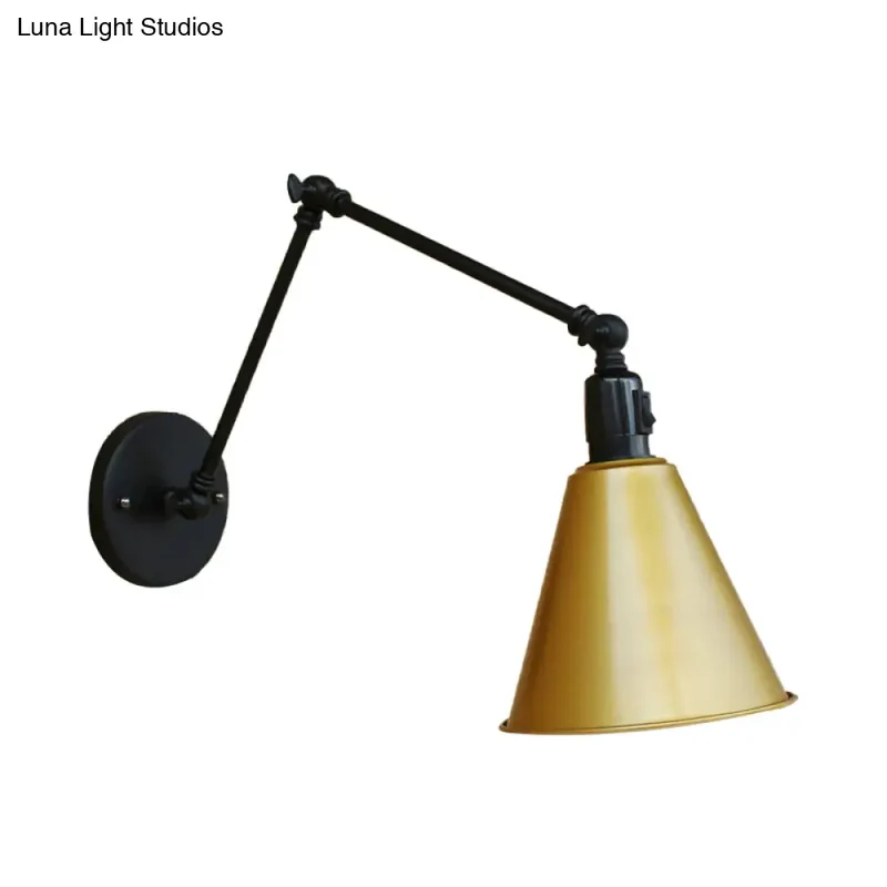 Industriële Wandlamp met Verstelbare Arm en Kegelvormige Kap voor Woonkamer en Eetkamer Scandinavisch | Sansoti