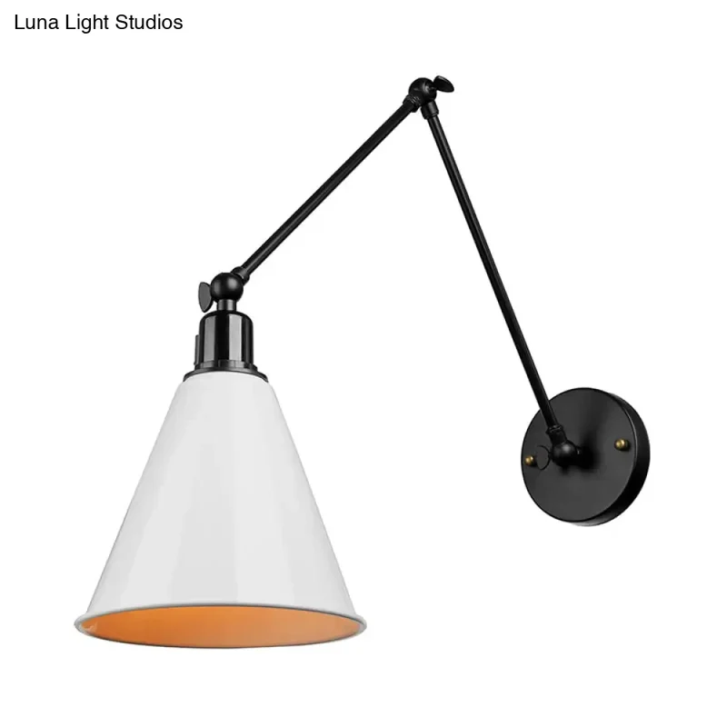 Industriële Wandlamp met Verstelbare Arm en Kegelvormige Kap voor Woonkamer en Eetkamer Scandinavisch | Sansoti