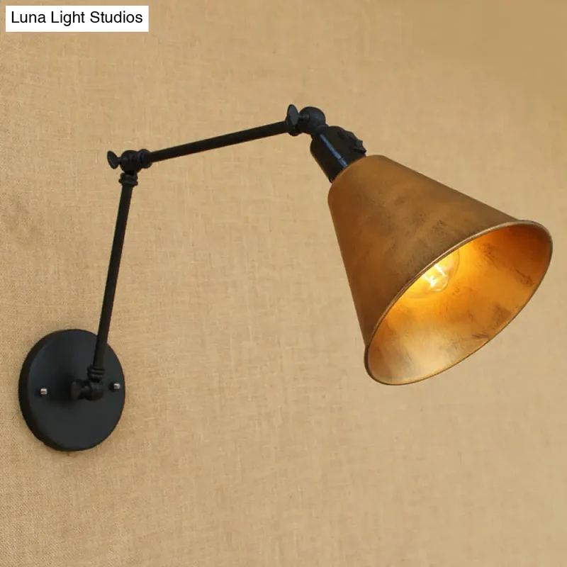 Industriële Wandlamp met Verstelbare Arm en Kegelvormige Kap voor Woonkamer en Eetkamer Scandinavisch | Sansoti