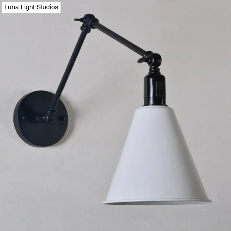 Industriële Wandlamp met Verstelbare Arm en Kegelvormige Kap voor Woonkamer en Eetkamer Scandinavisch | Sansoti