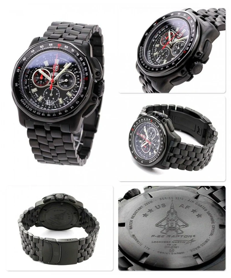 Luminox F-22 Raptor XA.9272 Herren Armbanduhr Schwarz • Titangehäuse • Saphirglas