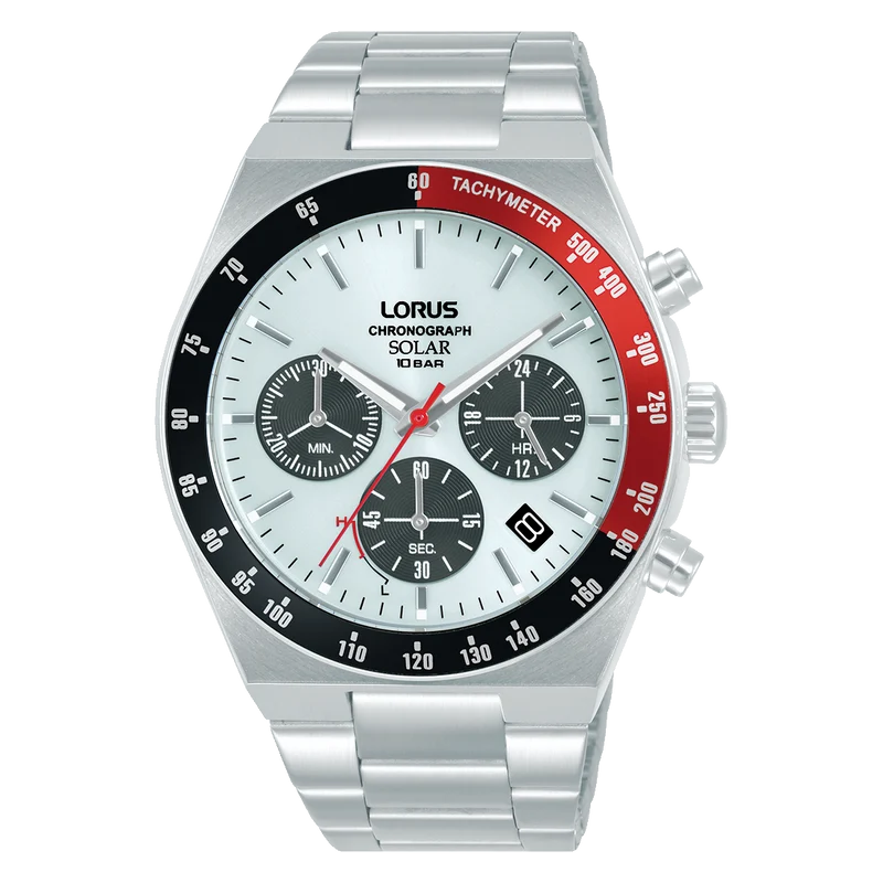 Lorus Sports RZ527AX9 Herrenuhr Weiß • Solarwerk • Chronograph