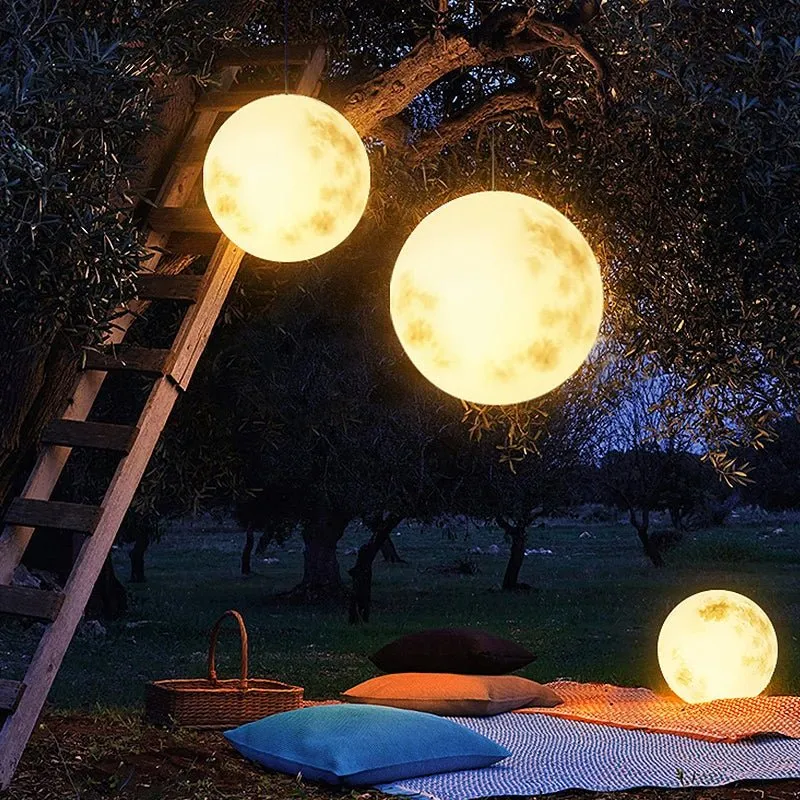 Buitenlamp Bol LED Maanlamp USB Oplaadbaar Weerbestendig 20 30 40 50 cm Warm Wit Tuin Terras Balkon Sfeerverlichting Decoratie | Sansoti