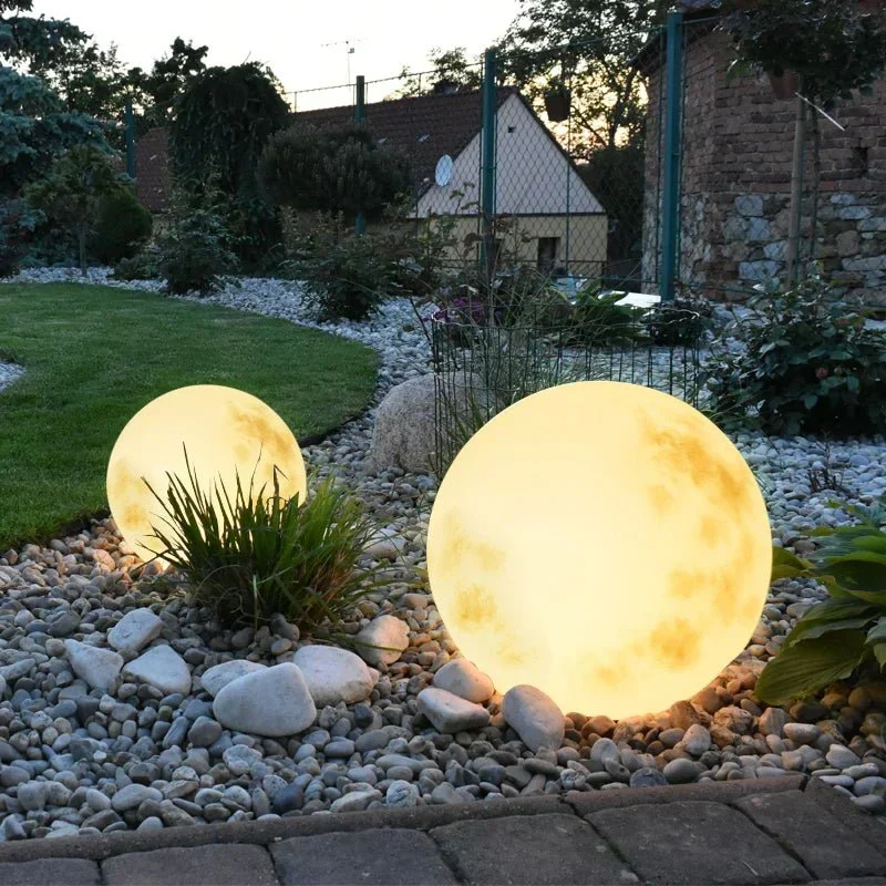 Buitenlamp Bol LED Maanlamp USB Oplaadbaar Weerbestendig 20 30 40 50 cm Warm Wit Tuin Terras Balkon Sfeerverlichting Decoratie | Sansoti