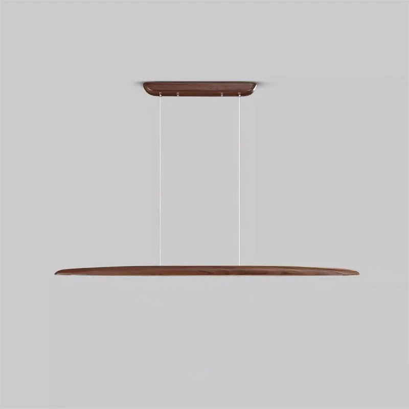 LED hanglamp hout lineair warm wit eettafel woonkamer kantoor minimalistisch Japandi design dimbaar keuken eiland verlichting | Sansoti