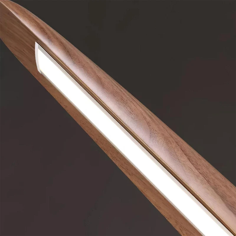 LED hanglamp hout lineair warm wit eettafel woonkamer kantoor minimalistisch Japandi design dimbaar keuken eiland verlichting | Sansoti