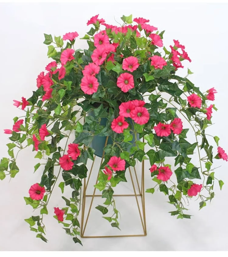 Kunstplant Klimplant 90cm met 44 Bloemen UV-bestendig voor Balkon Tuin Woonkamer Decoratie Kunstbloem Hangplant | Sansoti