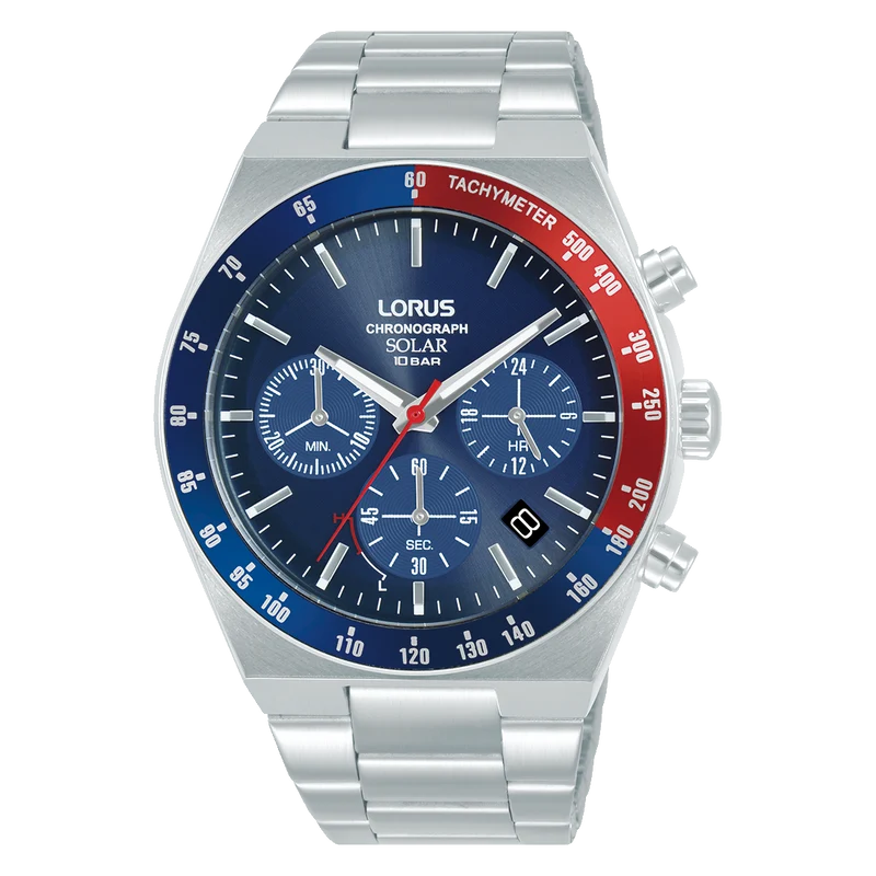 Lorus Sports RZ521AX9 Herren Armbanduhr • Solar-Chronograph • Mineralglas
