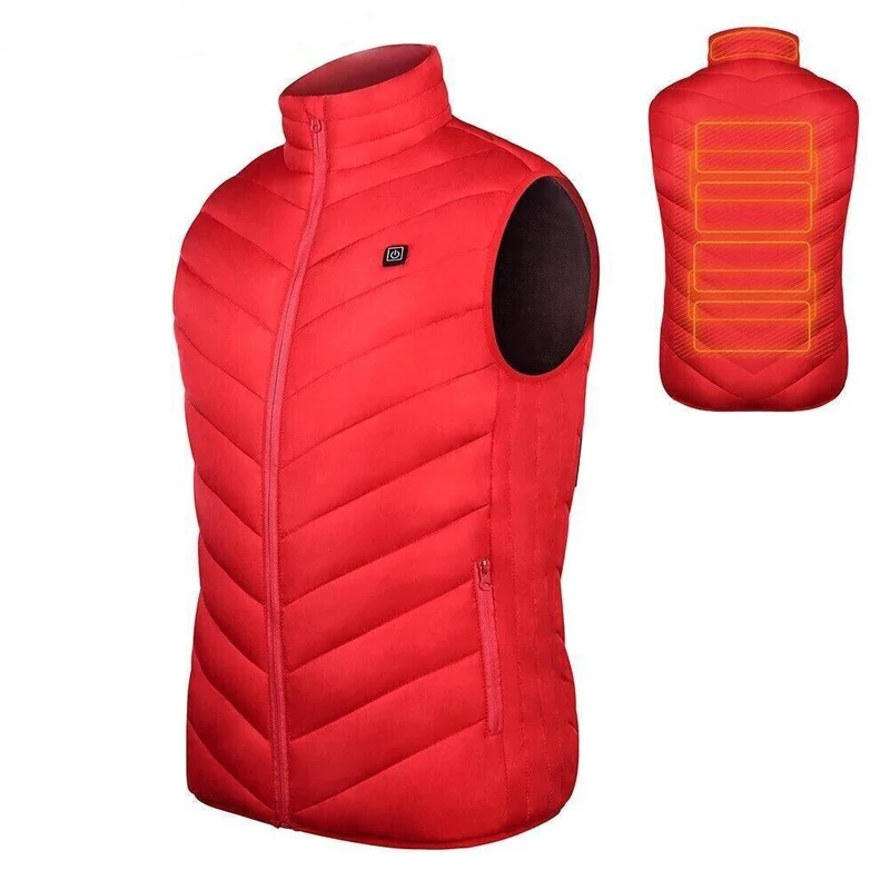 Verwarmingsvest Elektrisch Unisex Zwart 3 Warmtezones Instelbare Temperatuur Winter Outdoor Verwarmd Vest | Sansoti