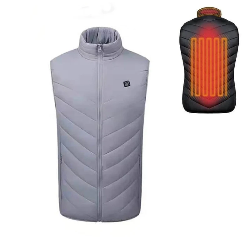 Verwarmingsvest Elektrisch Unisex Zwart 3 Warmtezones Instelbare Temperatuur Winter Outdoor Verwarmd Vest | Sansoti