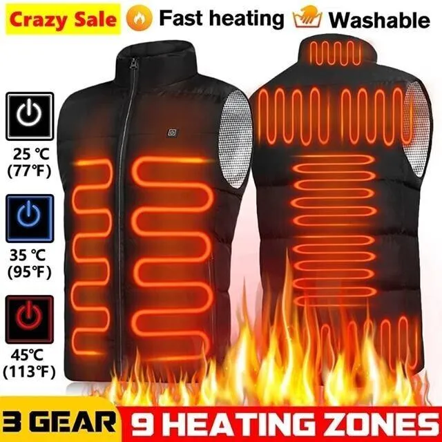 Verwarmbaar Bodywarmer Vest met Vier Warmtezones USB Verwarming Unisex Outdoor Winterkleding Thermisch | Sansoti