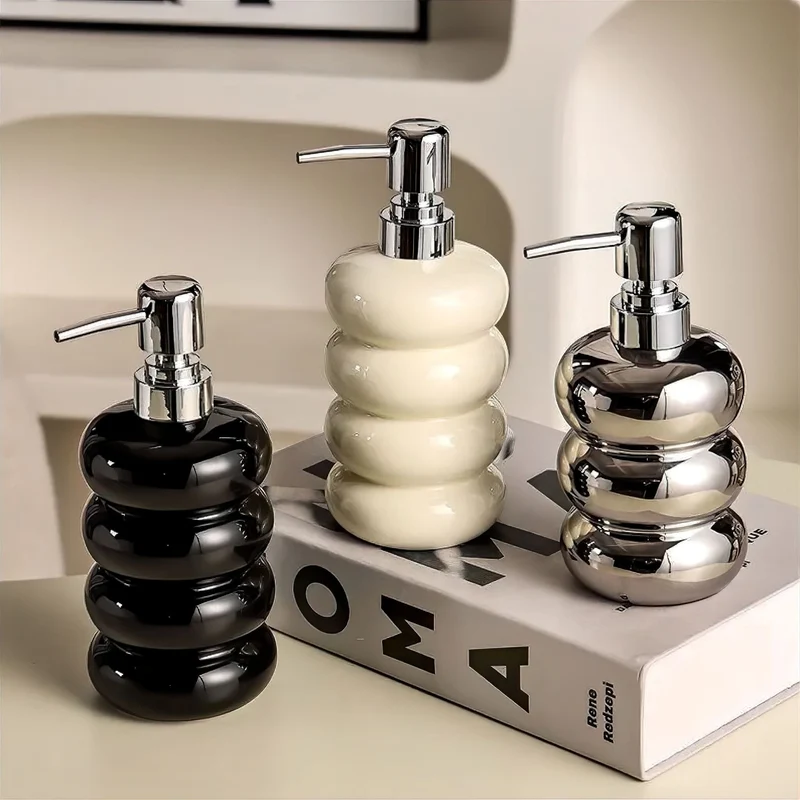 Keramieke Zeepdispenser Bolvorm 400ml Badkamer Keuken | Sansoti