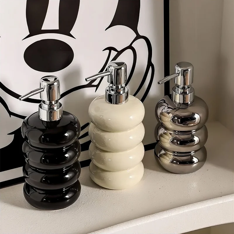 Keramieke Zeepdispenser Bolvorm 400ml Badkamer Keuken | Sansoti