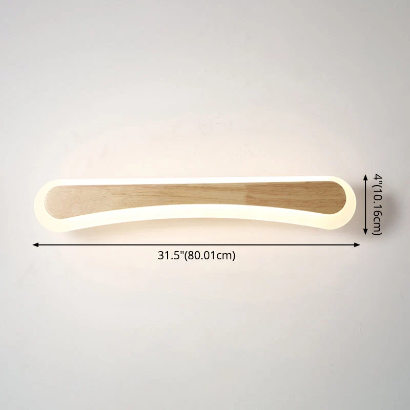 Houten LED Wandlamp met Acryl Kap Badkamerspiegel Verlichting Scandinavisch Design 40cm 60cm 80cm | Sansoti