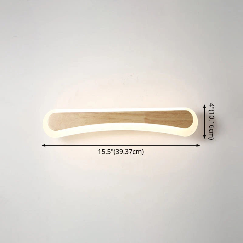 Houten LED Wandlamp met Acryl Kap Badkamerspiegel Verlichting Scandinavisch Design 40cm 60cm 80cm | Sansoti