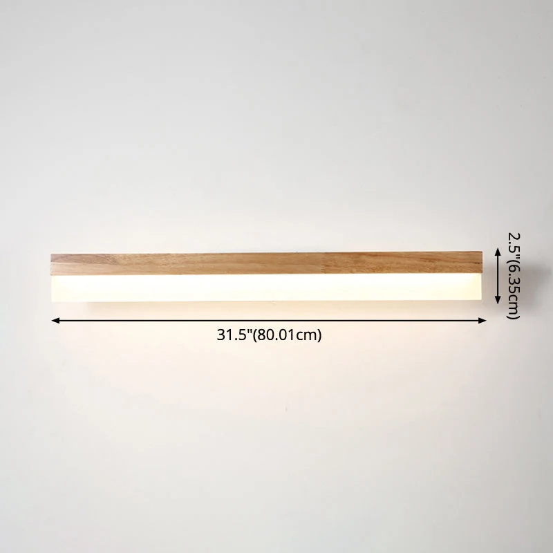 Houten LED Wandlamp met Acryl Kap Badkamerspiegel Verlichting Scandinavisch Design 40cm 60cm 80cm | Sansoti