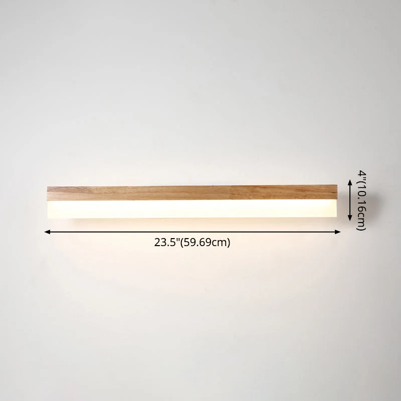 Houten LED Wandlamp met Acryl Kap Badkamerspiegel Verlichting Scandinavisch Design 40cm 60cm 80cm | Sansoti
