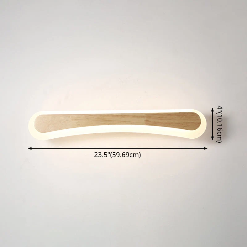 Houten LED Wandlamp met Acryl Kap Badkamerspiegel Verlichting Scandinavisch Design 40cm 60cm 80cm | Sansoti