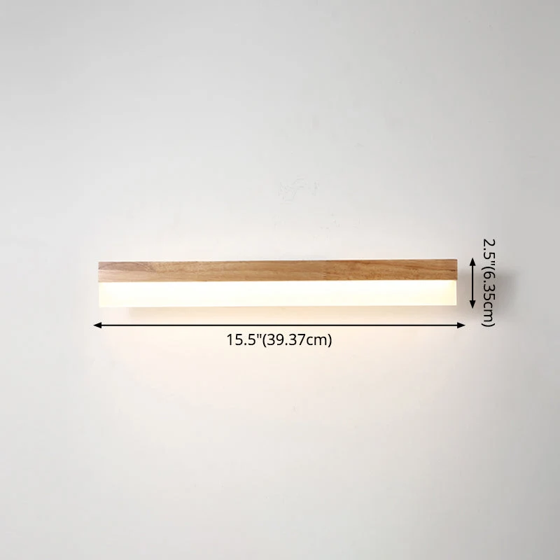 Houten LED Wandlamp met Acryl Kap Badkamerspiegel Verlichting Scandinavisch Design 40cm 60cm 80cm | Sansoti