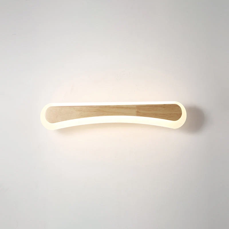Houten LED Wandlamp met Acryl Kap Badkamerspiegel Verlichting Scandinavisch Design 40cm 60cm 80cm | Sansoti