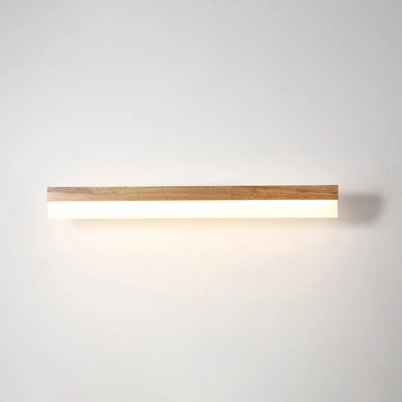 Houten LED Wandlamp met Acryl Kap Badkamerspiegel Verlichting Scandinavisch Design 40cm 60cm 80cm | Sansoti