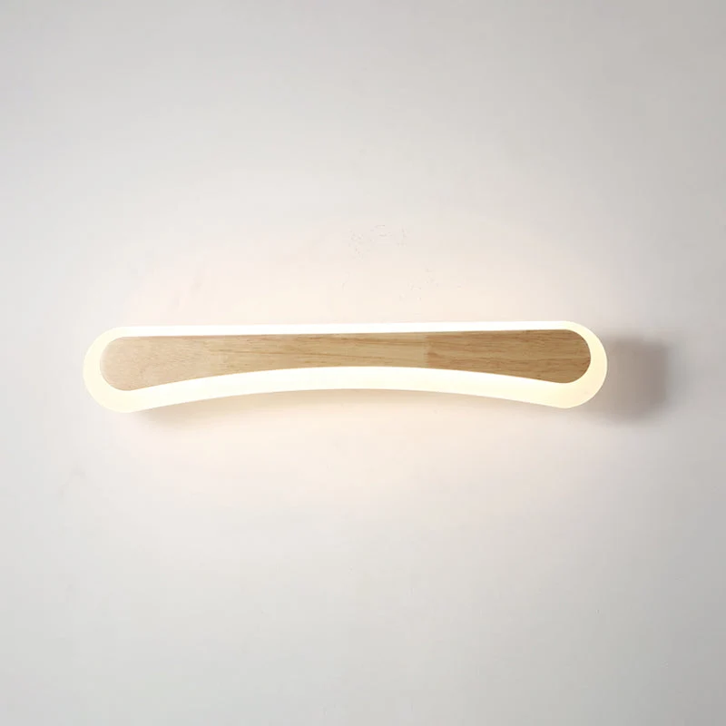 Houten LED Wandlamp met Acryl Kap Badkamerspiegel Verlichting Scandinavisch Design 40cm 60cm 80cm | Sansoti