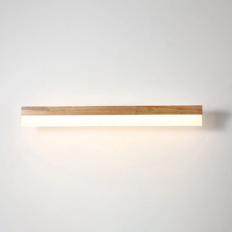 Houten LED Wandlamp met Acryl Kap Badkamerspiegel Verlichting Scandinavisch Design 40cm 60cm 80cm | Sansoti