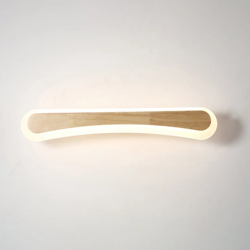 Houten LED Wandlamp met Acryl Kap Badkamerspiegel Verlichting Scandinavisch Design 40cm 60cm 80cm | Sansoti