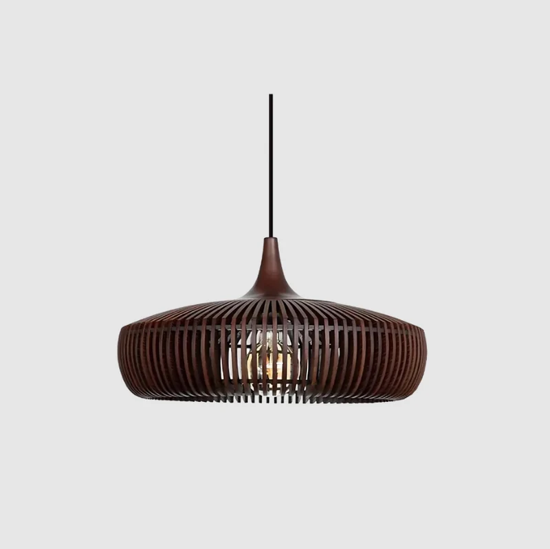 Houten Hanglamp Plafond 43cm Japandi Verlichting Warm Licht Eetkamer Slaapkamer Woonkamer | Sansoti