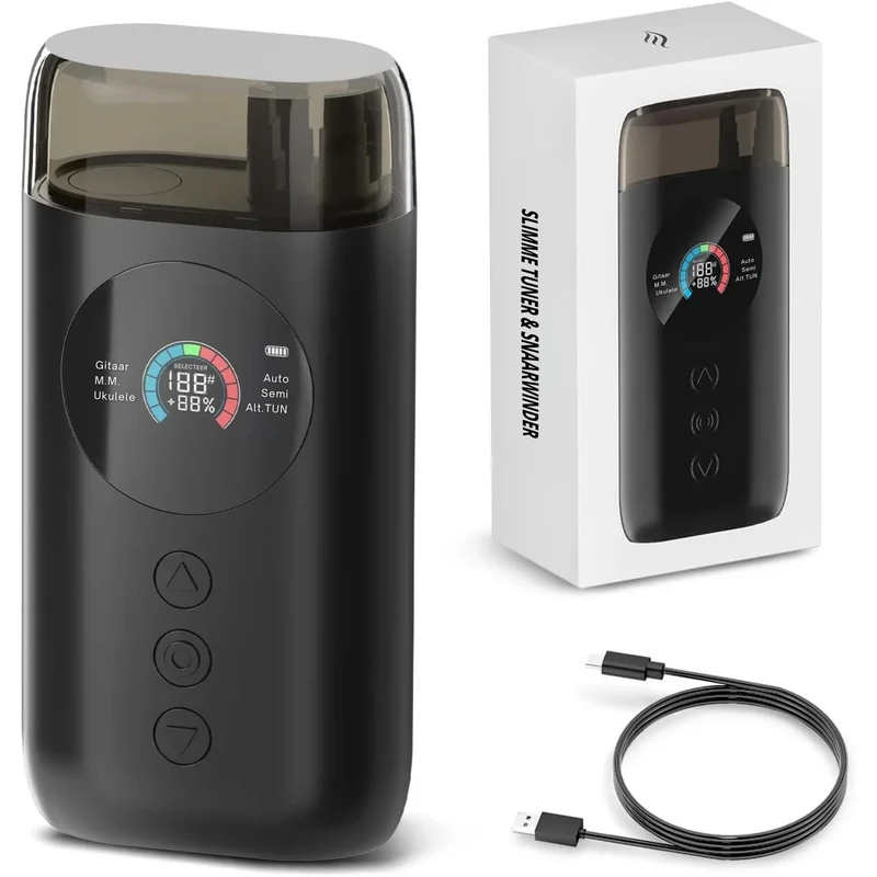 Automatische Snaarinstrument Stemmer met Snarenwinder voor Gitaar Bas Ukelele Oplaadbaar USB-C Accessoire | Sansoti
