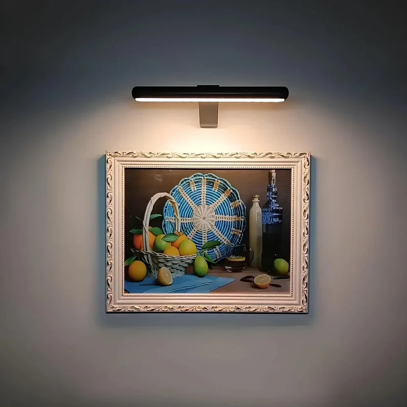 Draadloze LED wandlamp dimbaar 360° verstelbaar voor kunst schilderijen en foto's zwart wit goud accentverlichting | Sansoti
