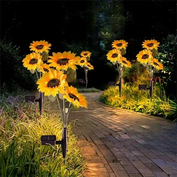 Tuinverlichting op Zonne-energie Zonnebloem Design LED Waterdicht IP65 voor Pad Terras Balkon Tuin Decoratief | Sansoti