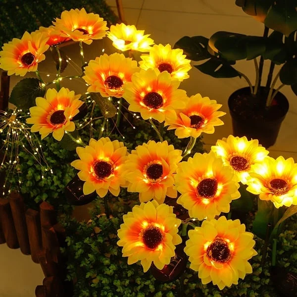 Tuinverlichting op Zonne-energie Zonnebloem Design LED Waterdicht IP65 voor Pad Terras Balkon Tuin Decoratief | Sansoti