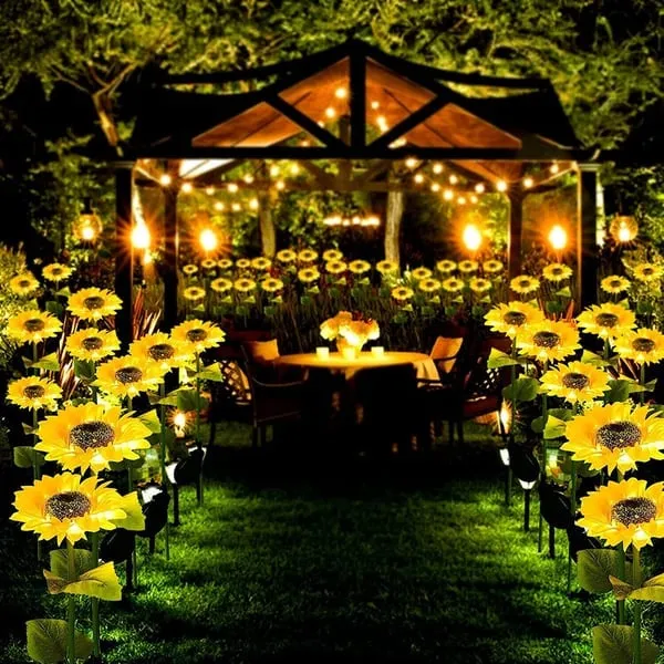 Tuinverlichting op Zonne-energie Zonnebloem Design LED Waterdicht IP65 voor Pad Terras Balkon Tuin Decoratief | Sansoti
