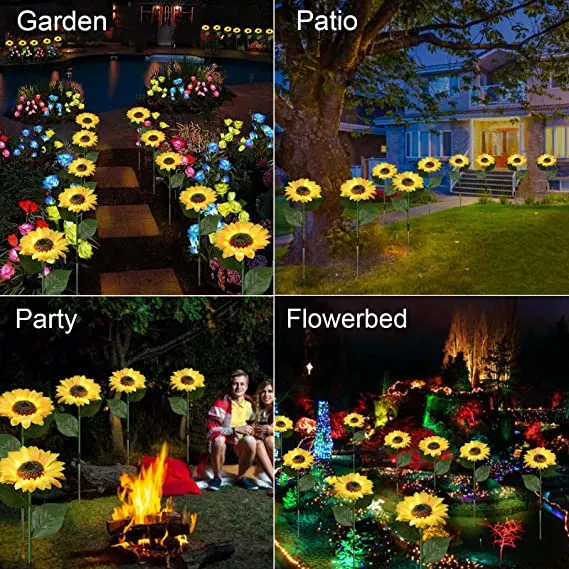 Tuinverlichting op Zonne-energie Zonnebloem Design LED Waterdicht IP65 voor Pad Terras Balkon Tuin Decoratief | Sansoti