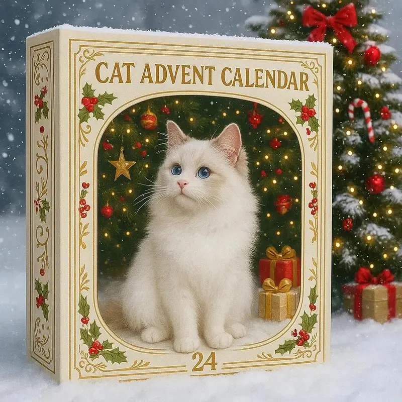 Adventskalender 24 Katten Acryl Figuurtjes Kerstdecoratie Ophangers Kinderen Feestdagen December Countdown | Sansoti