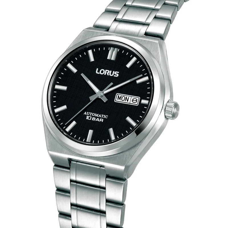 Lorus Classic RL437CX9 Herren Armbanduhr • Automatikwerk mit Datum & Wochentag • Edelstahlgehäuse mit Sichtboden