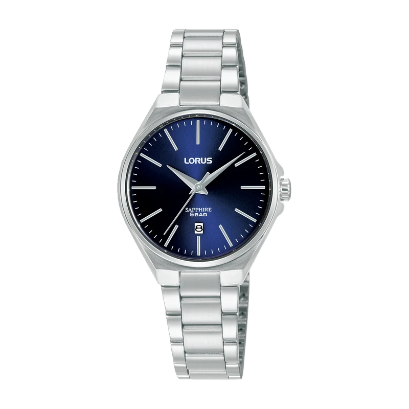 Lorus Dress RJ267BX9 Damen Armbanduhr Dunkelblau • Saphirglas • Edelstahlarmband