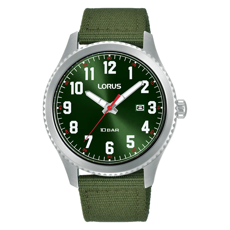 Lorus Sports RH997RX9 Herrenuhr Khaki • Mineralglas • 10 BAR wasserdicht