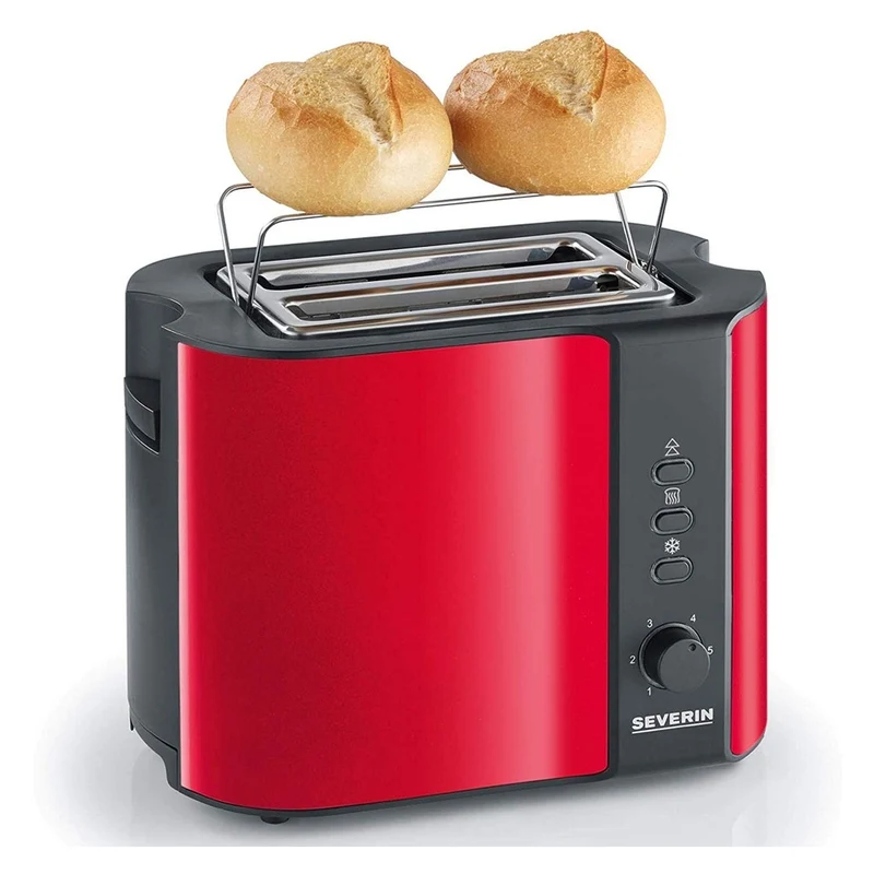 SEVERIN AT 2217 Automatik-Toaster (ca. 800 Watt, für 2 Scheiben, Integrierter Brötchen-Röstaufsatz)